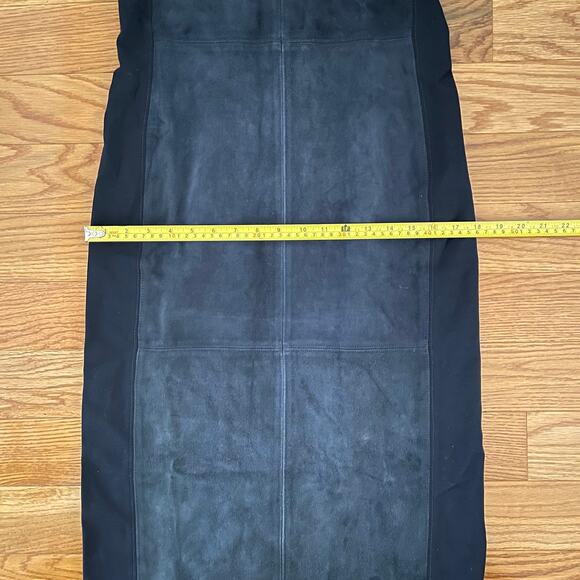 Theory Suede Ponte Side Paneled Midi Length Sheath Dress Womens 8 Navy Casual - Picture 10 of 12